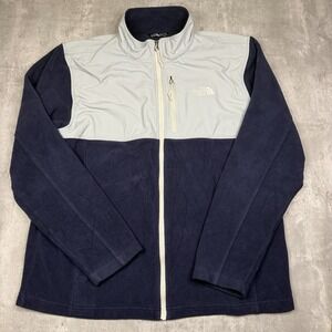 The North Face Highest Peak Fleece Jacket Mens XL Navy Gray Full Zip